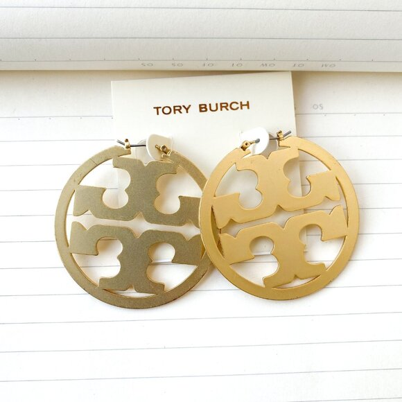 Tory Burch Jewelry - Tory Burch Gold Miller hoop earrings
